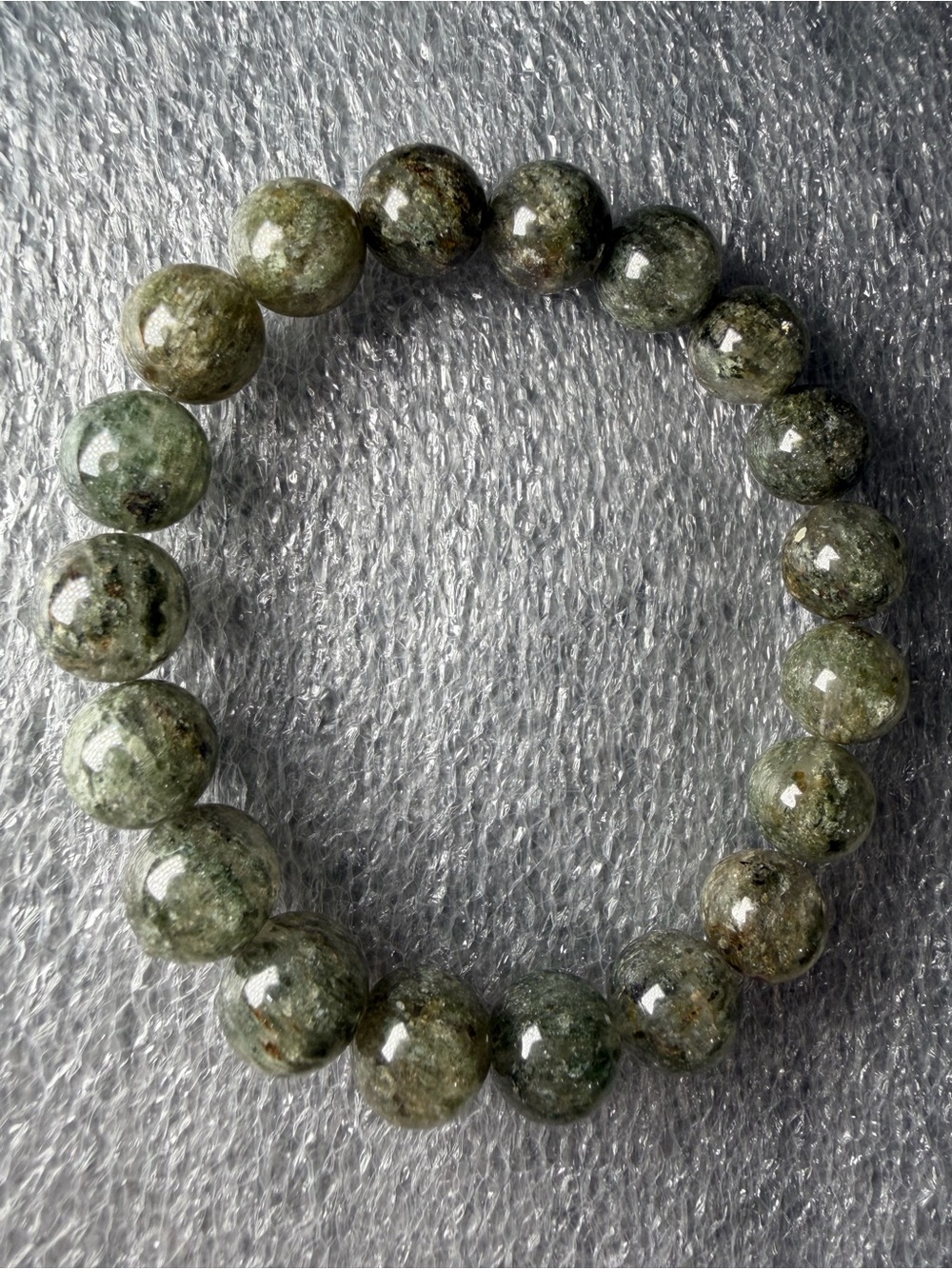 10MM Green Phantom/Garden Quartz Natural Crystal Bracelet